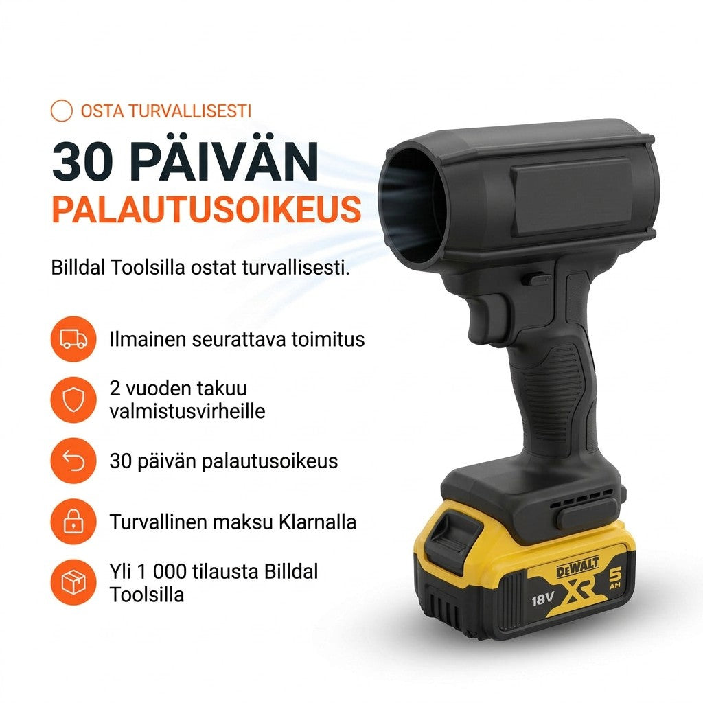Osta turvallisesti Billdal Toolsilta – 30 päivän palautusoikeus